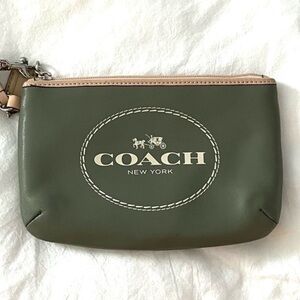 Coach Green Wristlet Clutch